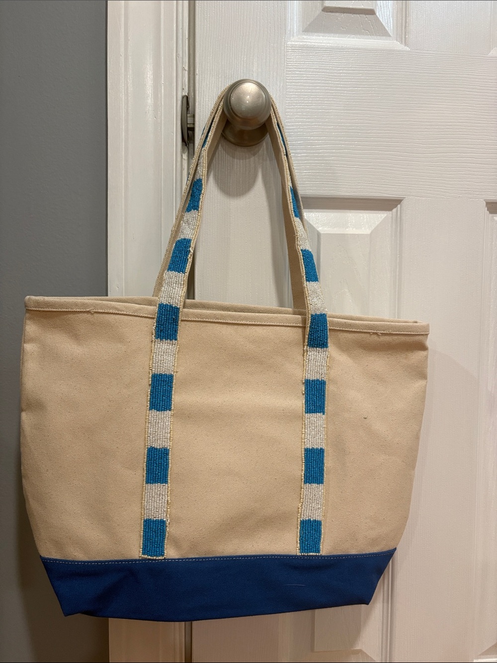 Canvas Lobster Tote Bag – Blue & Red - Picture 2 of 5